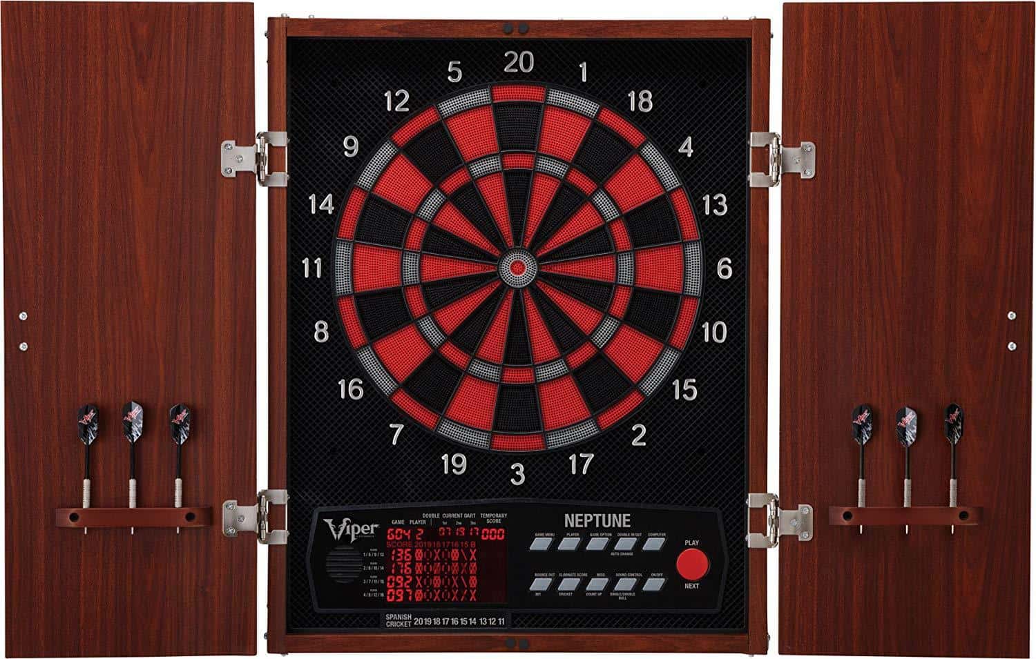 Viper Neptune Electronic Soft Tip Dartboard with Cabinet